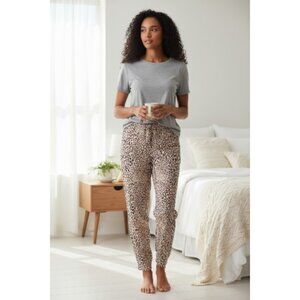 Cuddle Duds Pajama Pants Womens Knit Large Animal Print Loungewear Jogger